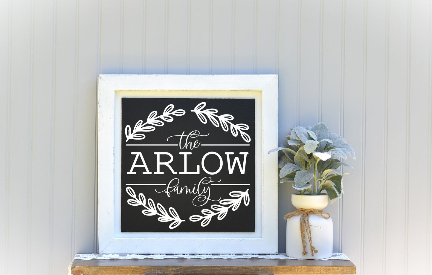 16X16 Framed Wood Last Name Sign 4