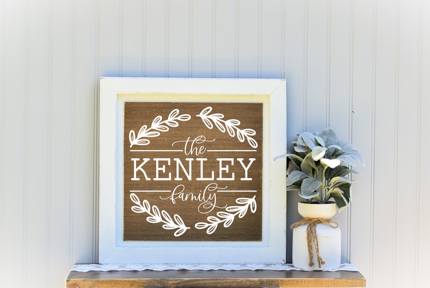16X16 Framed Wood Last Name Sign 4