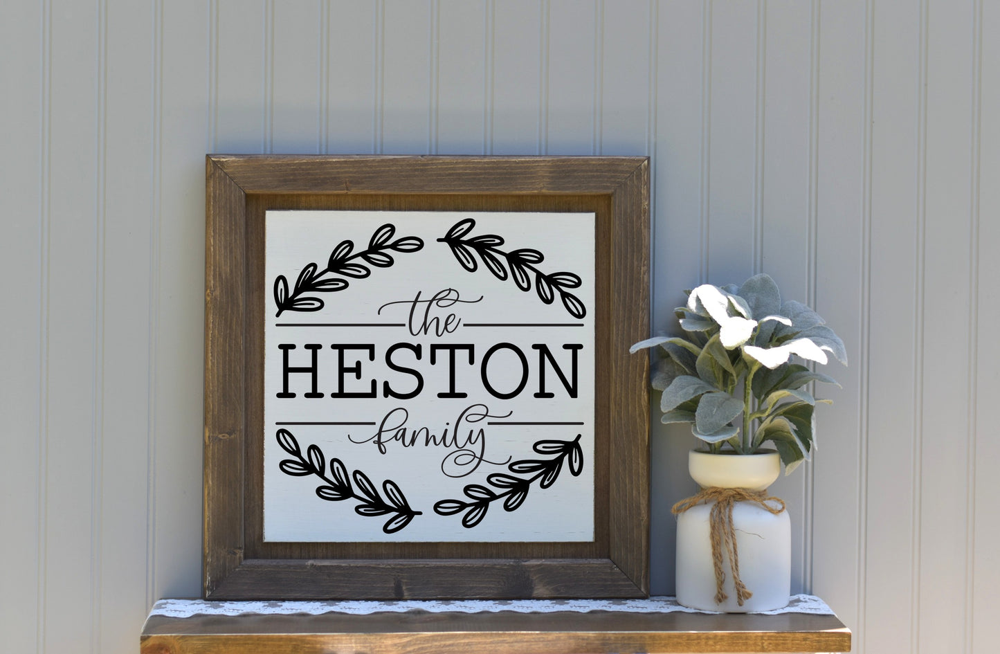 16X16 Framed Wood Last Name Sign 4