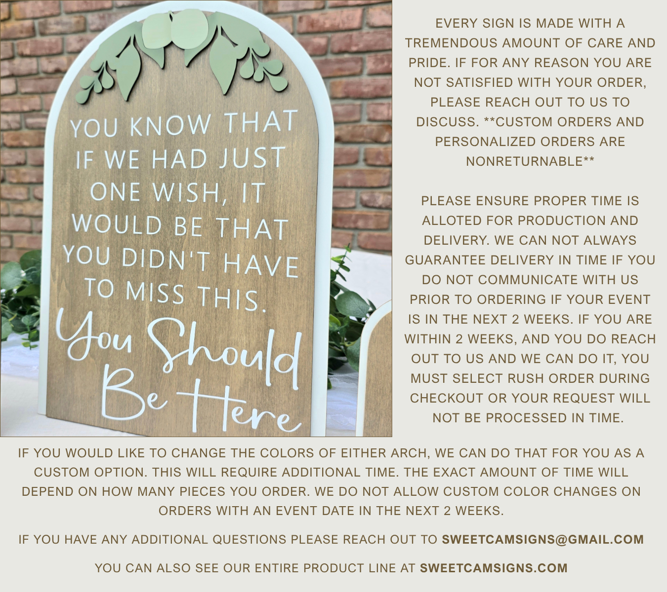 3D Arched Memorial Sign Bundle | Tabletop Clothespin Photo Holders Suite | You Should Be Here