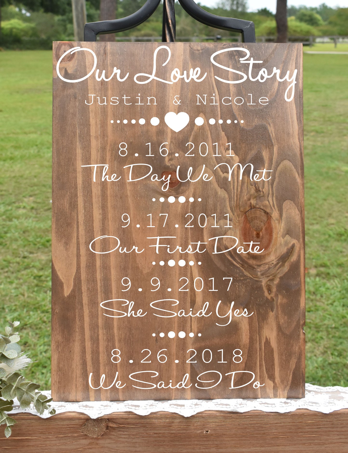 *CLSC* Our Love Story Style 1 Sign - Stain