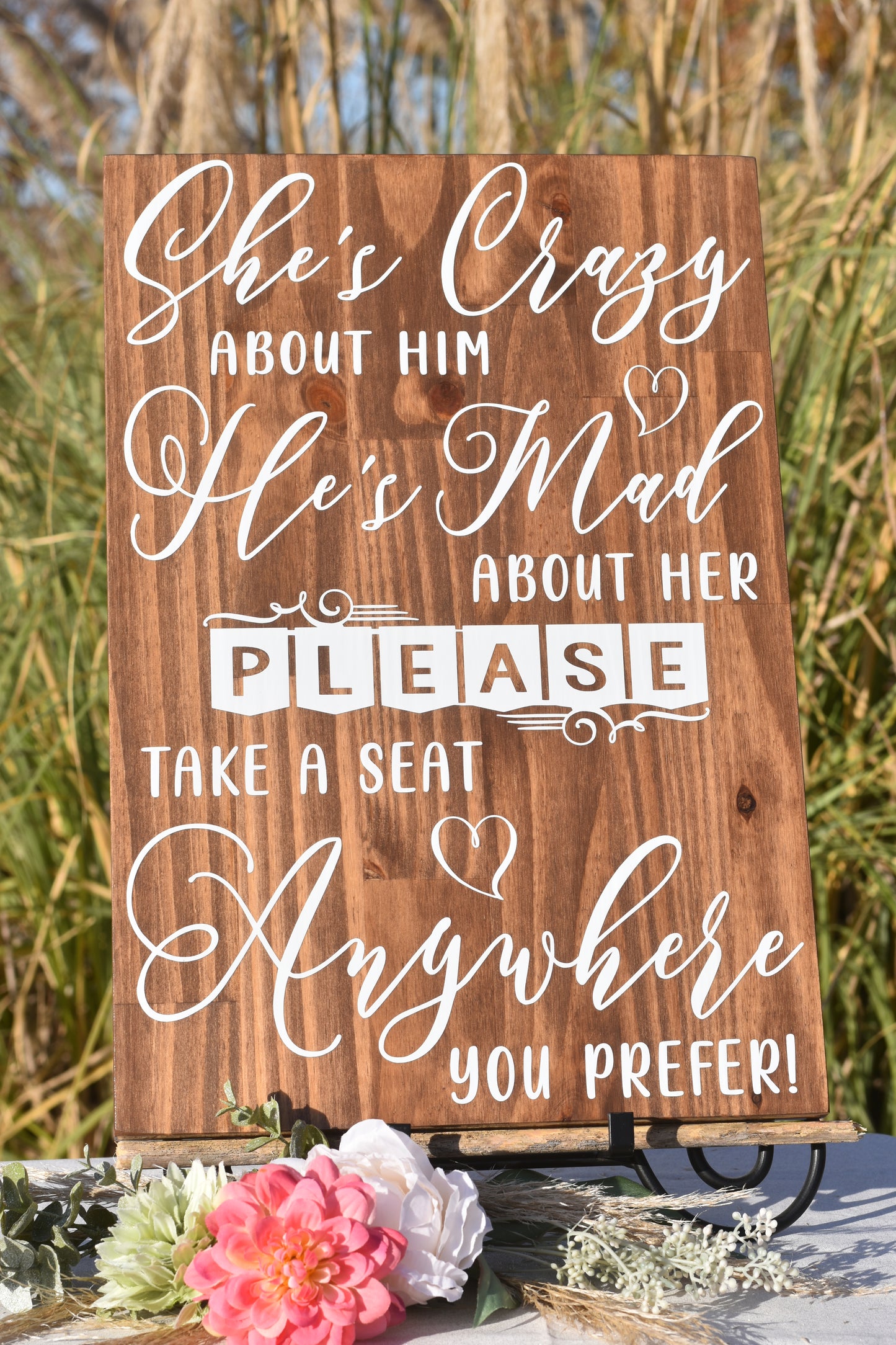 *CLSC* She's Crazy About Him Sign - Stain