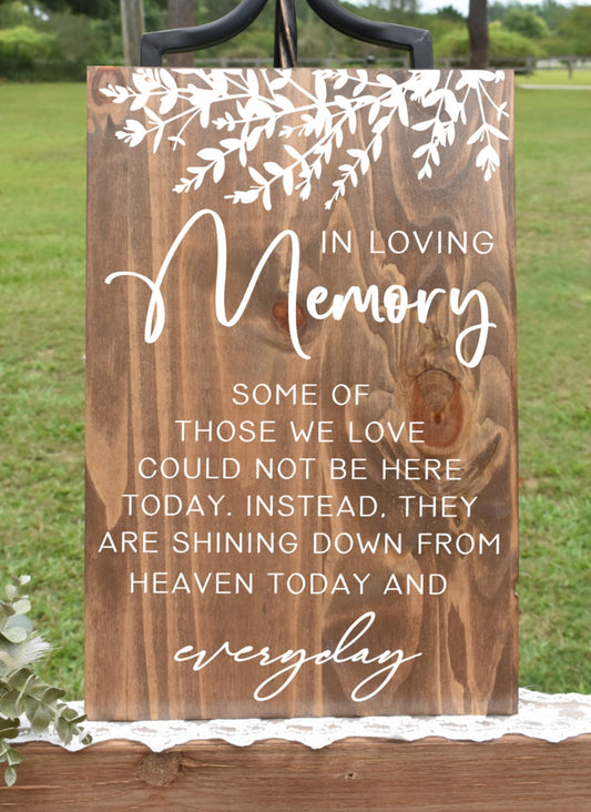 *EUCALYPTUS* In Loving Memory Sign - Stain