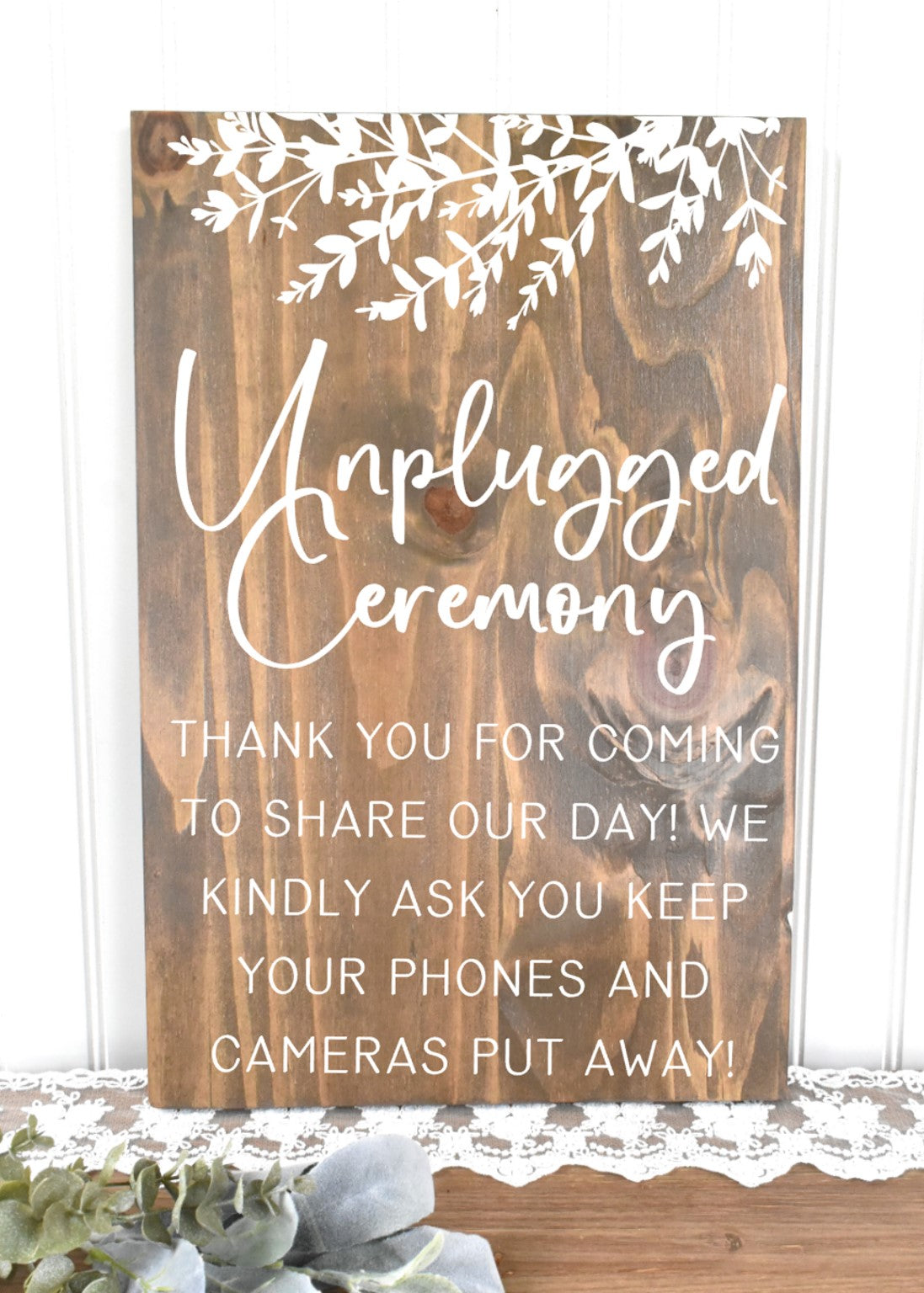 *EUCALYPTUS* Unplugged Style 1 Sign - Stain