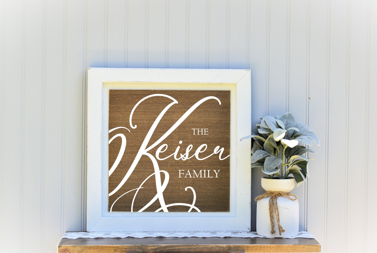 16X16 Framed Wood Last Name Sign 2