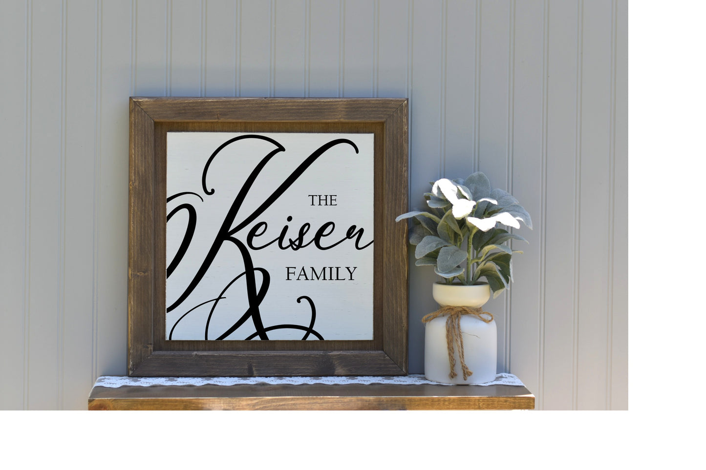 16X16 Framed Wood Last Name Sign 2