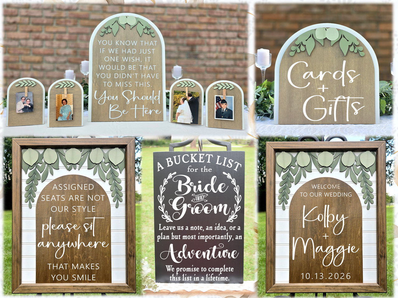 Wood Wedding Signs