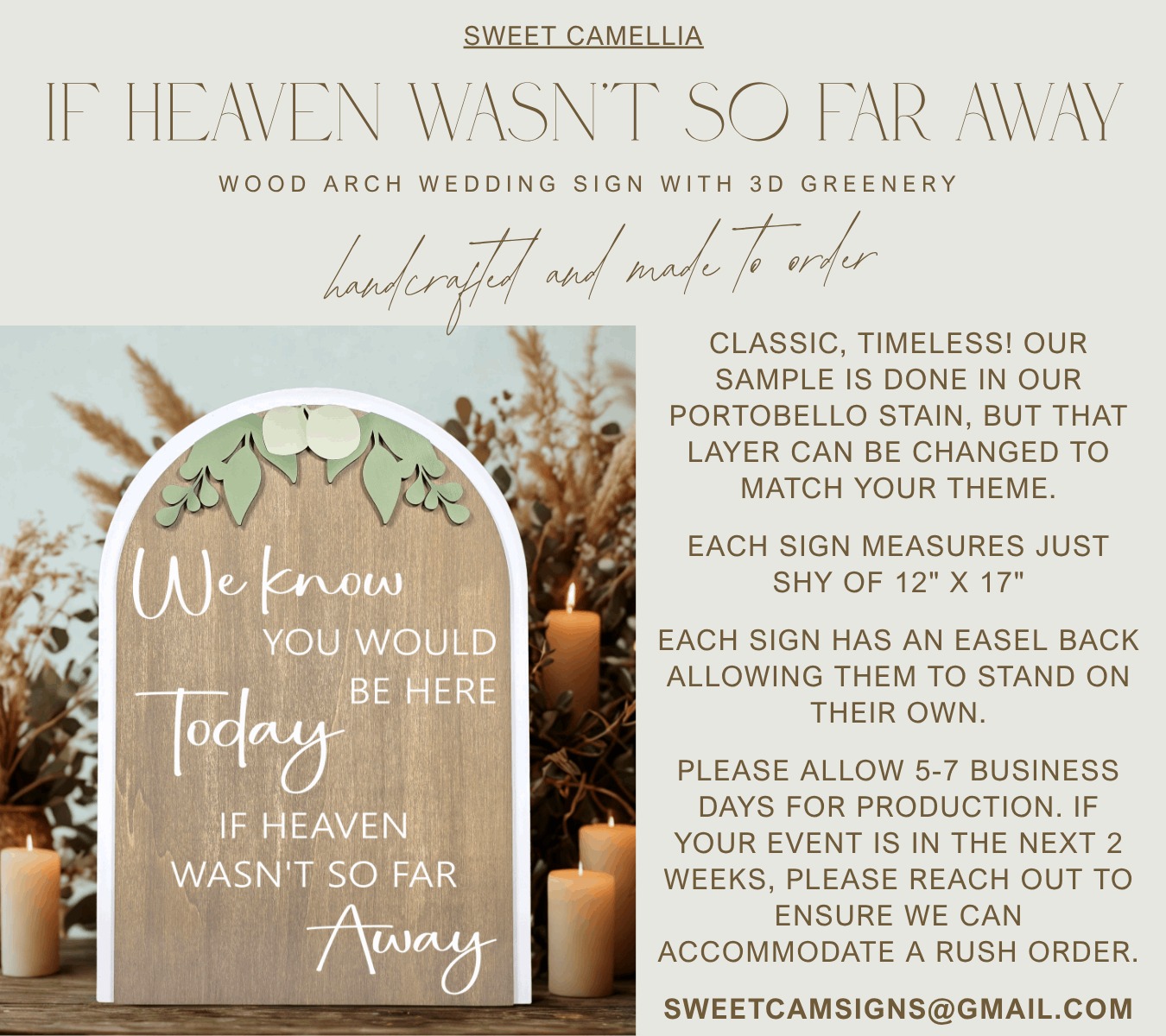 3D Arched Loving Memory Wedding Sign | Modern Eucalyptus Memorial Table Decor