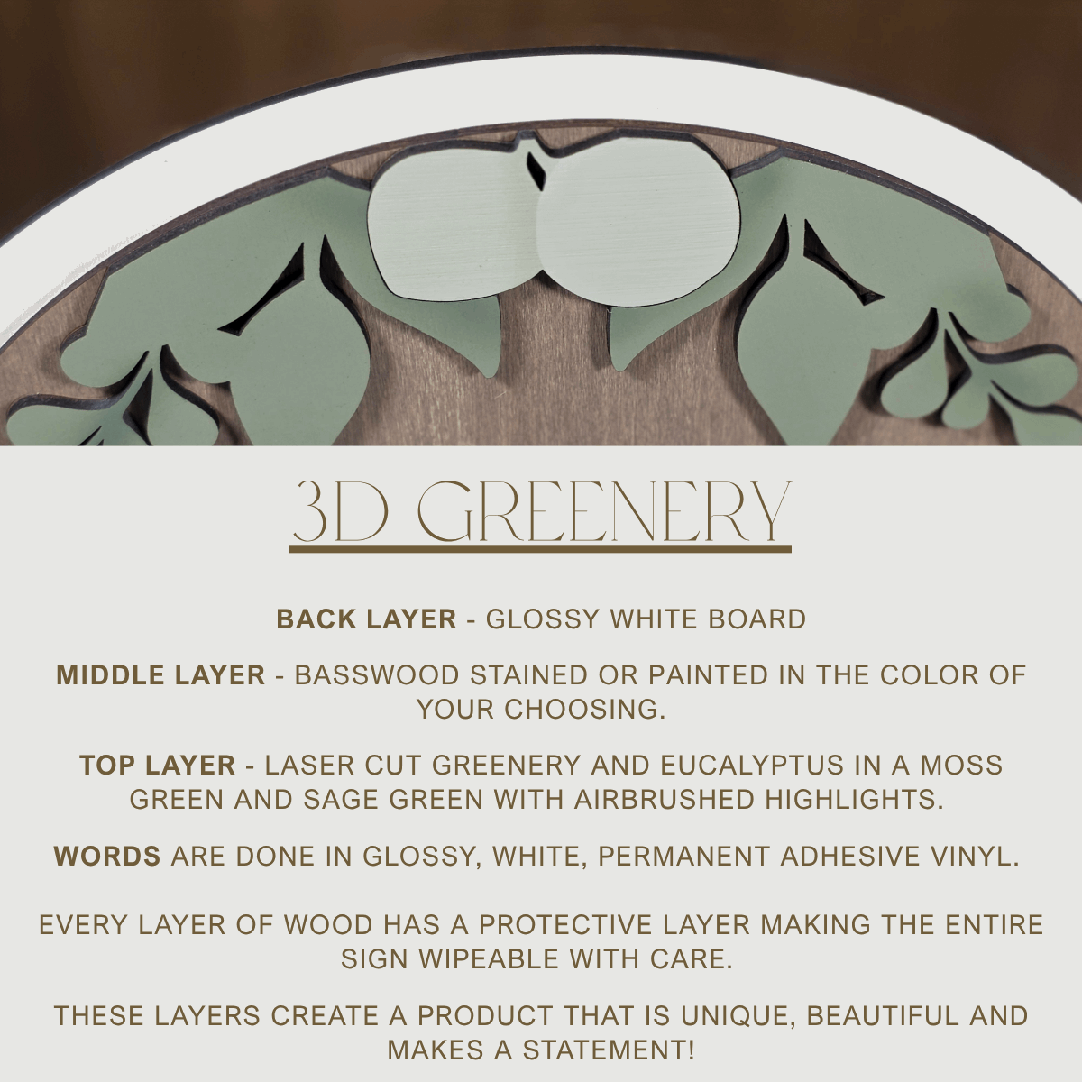 3D Arched Cards and Gifts Wedding Sign | Modern Eucalyptus Decor