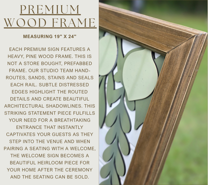 3D Framed From Now Until Forever Wedding Welcome Sign | Premium Wood Framed Wedding Decor | Eucalyptus Ceremony
