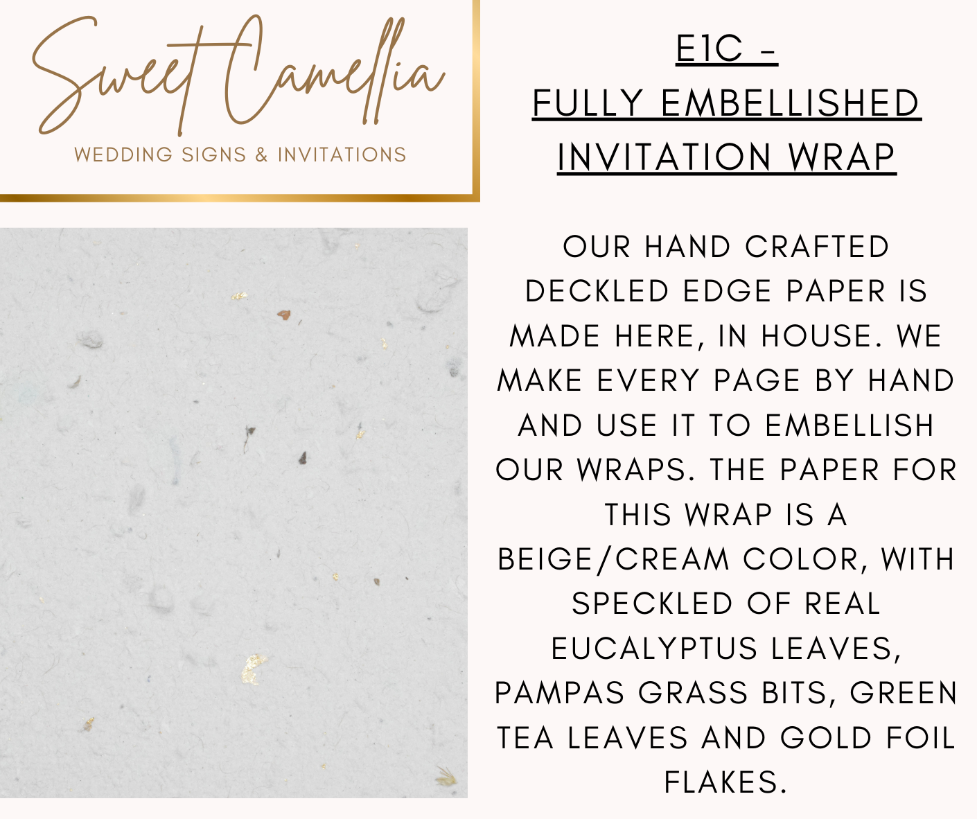 *FULLY EMBELLISHED, POCKET STYLE VELLUM WRAP - LIMITED TIME - E1C*