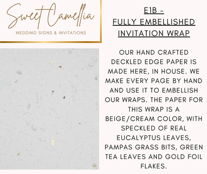 *FULLY EMBELLISHED, POCKET STYLE VELLUM WRAP - LIMITED TIME - E1B*