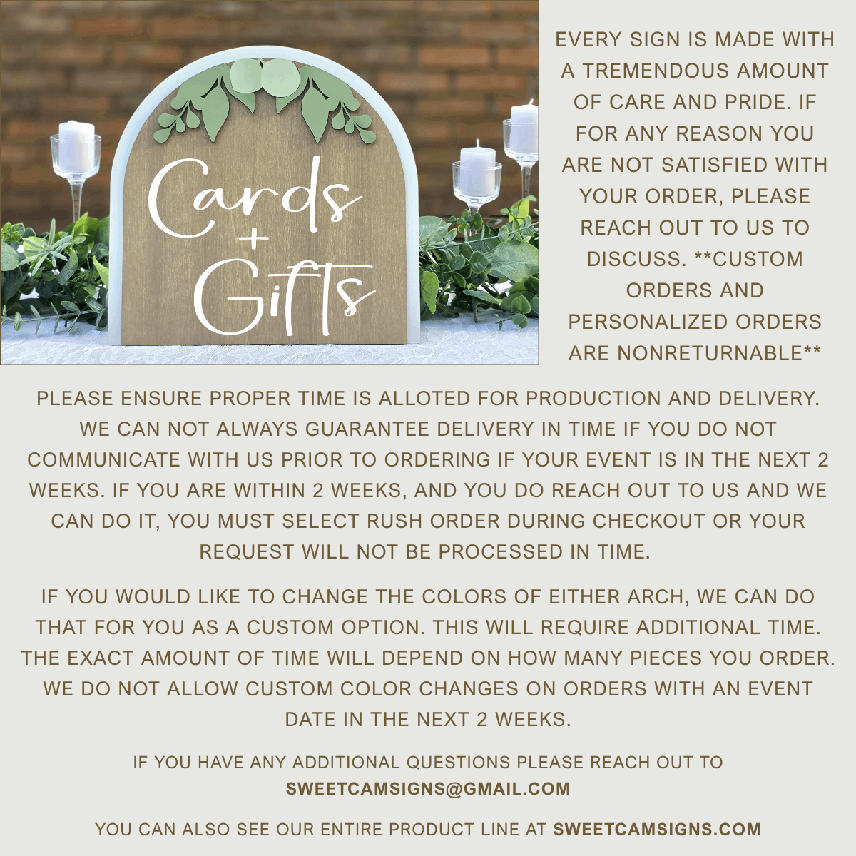 3D Arched Cards and Gifts Wedding Sign | Modern Eucalyptus Decor