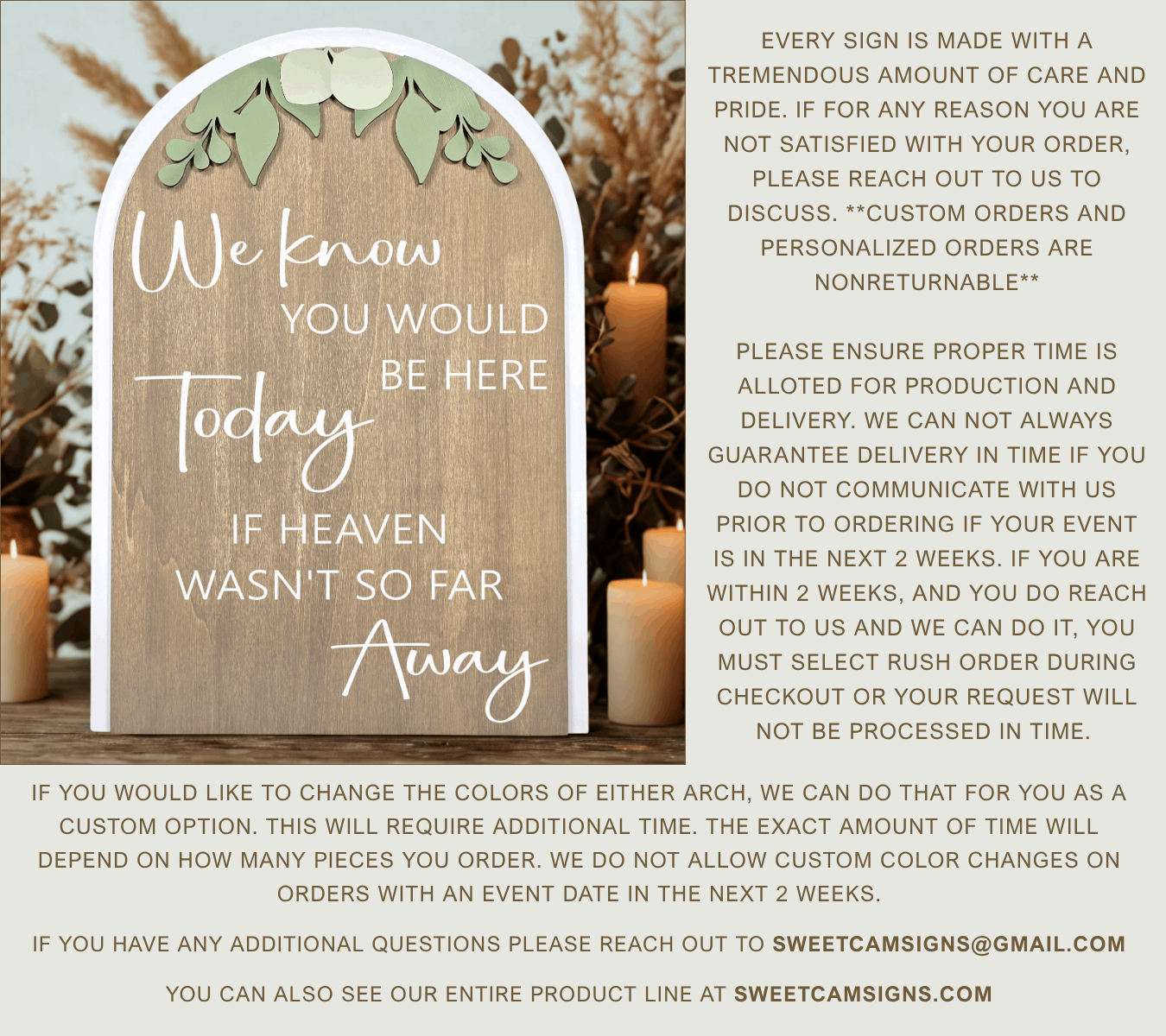 3D Arched Loving Memory Wedding Sign | Modern Eucalyptus Memorial Table Decor