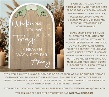 3D Arched Loving Memory Wedding Sign | Modern Eucalyptus Memorial Table Decor