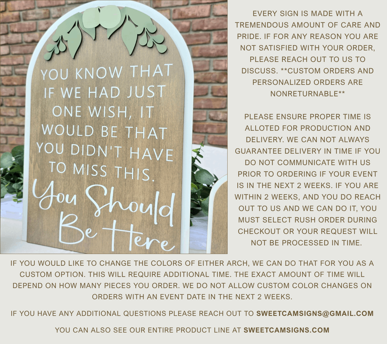 3D Arched Memorial Sign Bundle | Tabletop Clothespin Photo Holders Suite | You Should Be Here