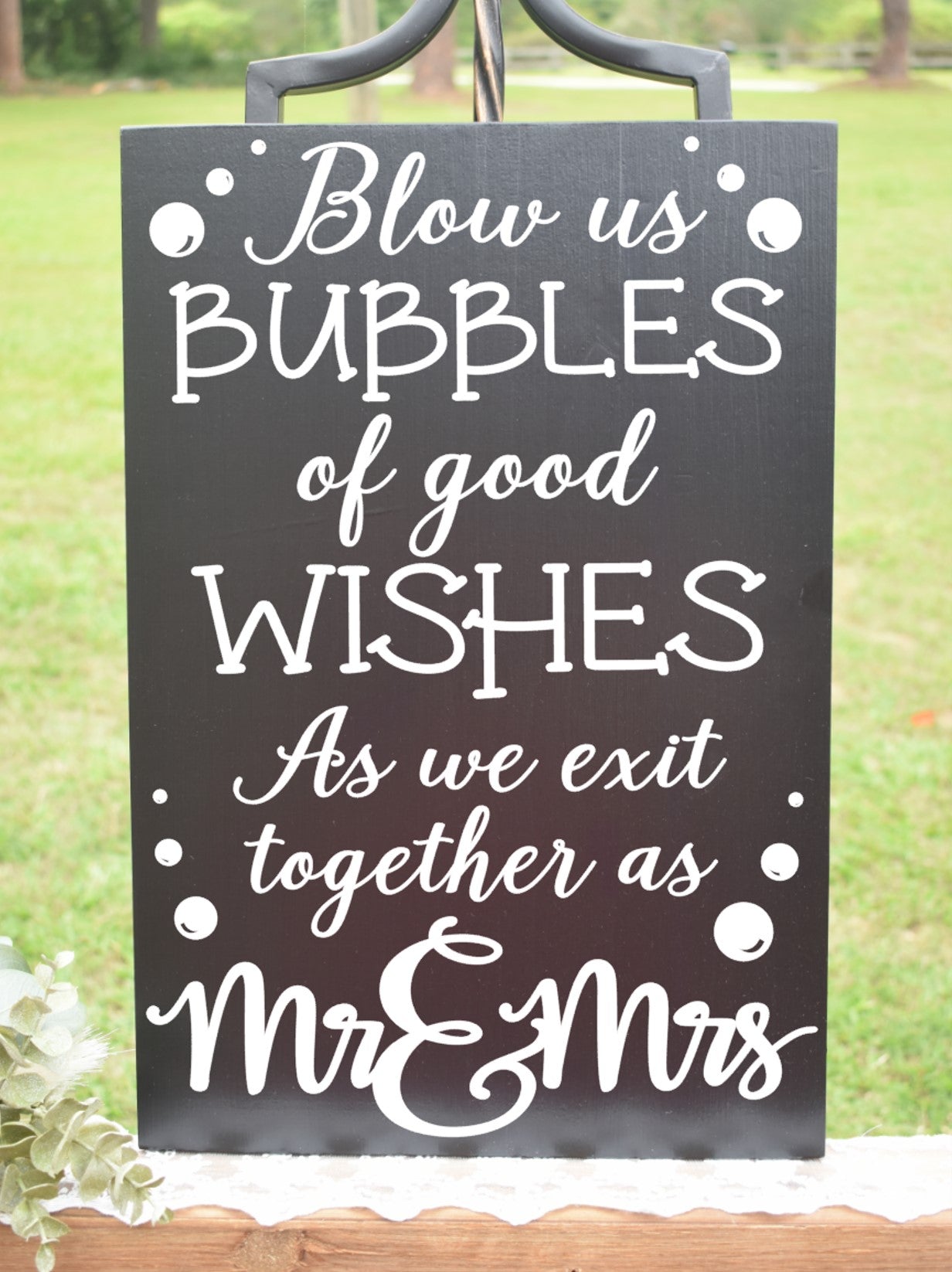 *CLSC* Bubbles of Wishes Sign - Black