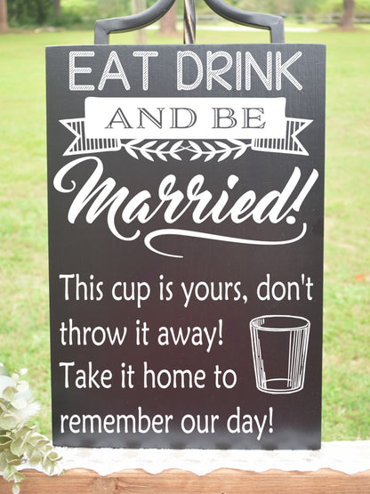 *CLSC* Drink Cup Favors Sign - Black