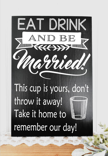 *CLSC* Drink Cup Favors Sign - Black