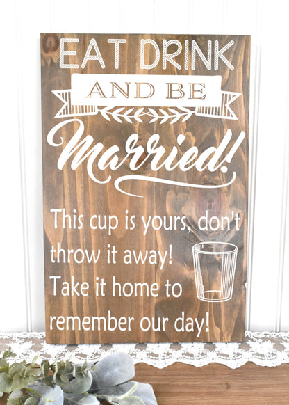 *CLSC* Drink Cup Favors Sign - Stain