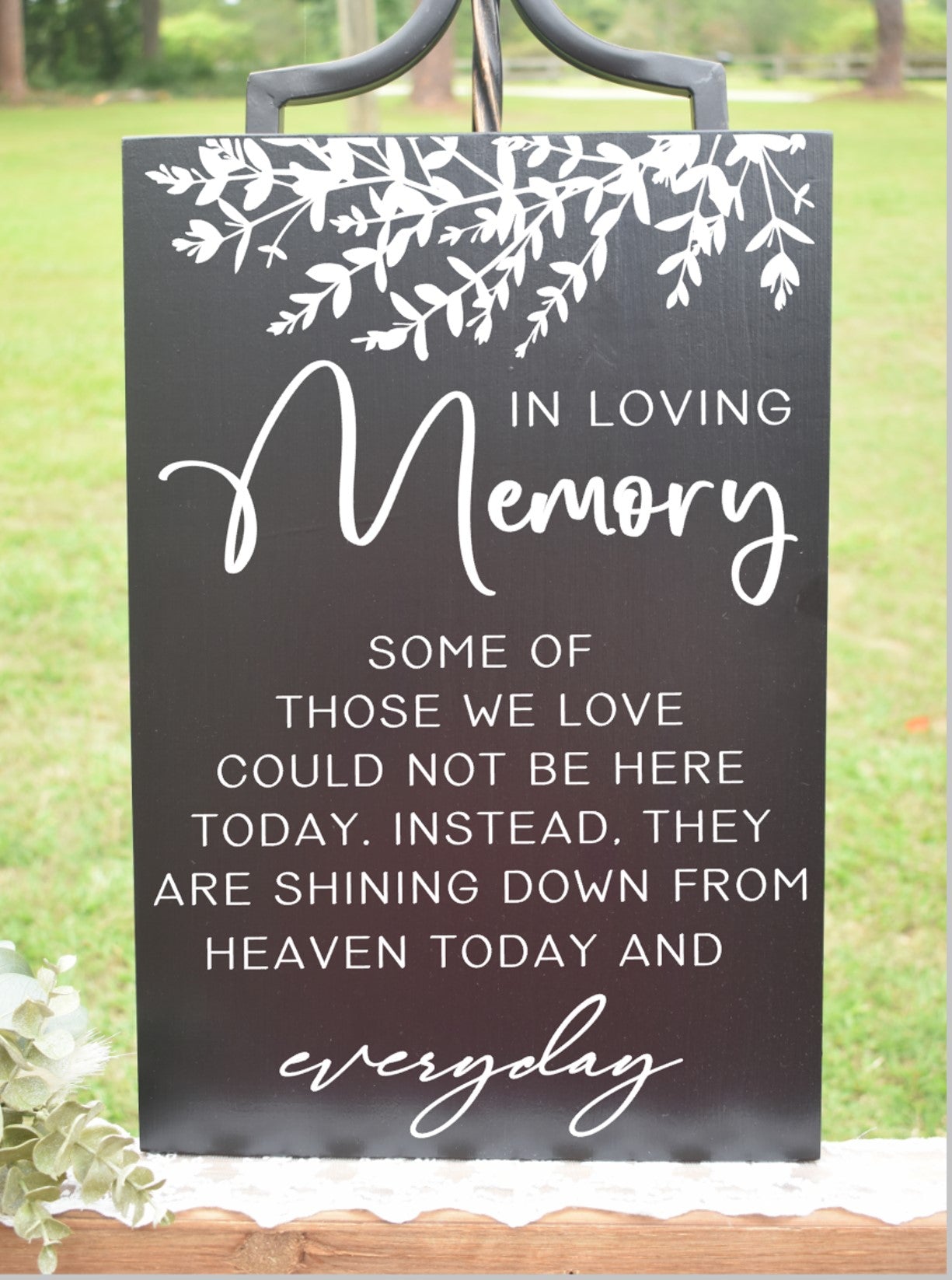 *EUCALYPTUS* In Loving Memory Sign - Black