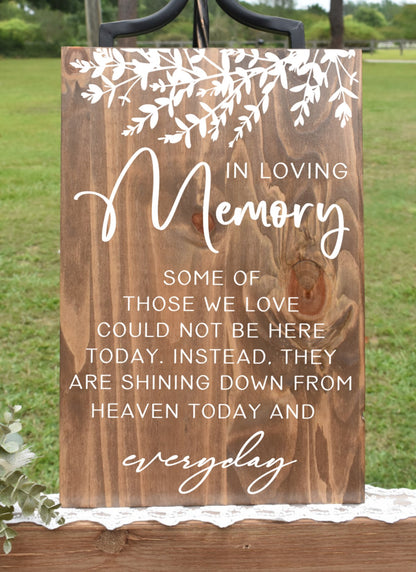 *EUCALYPTUS* In Loving Memory Sign - Stain