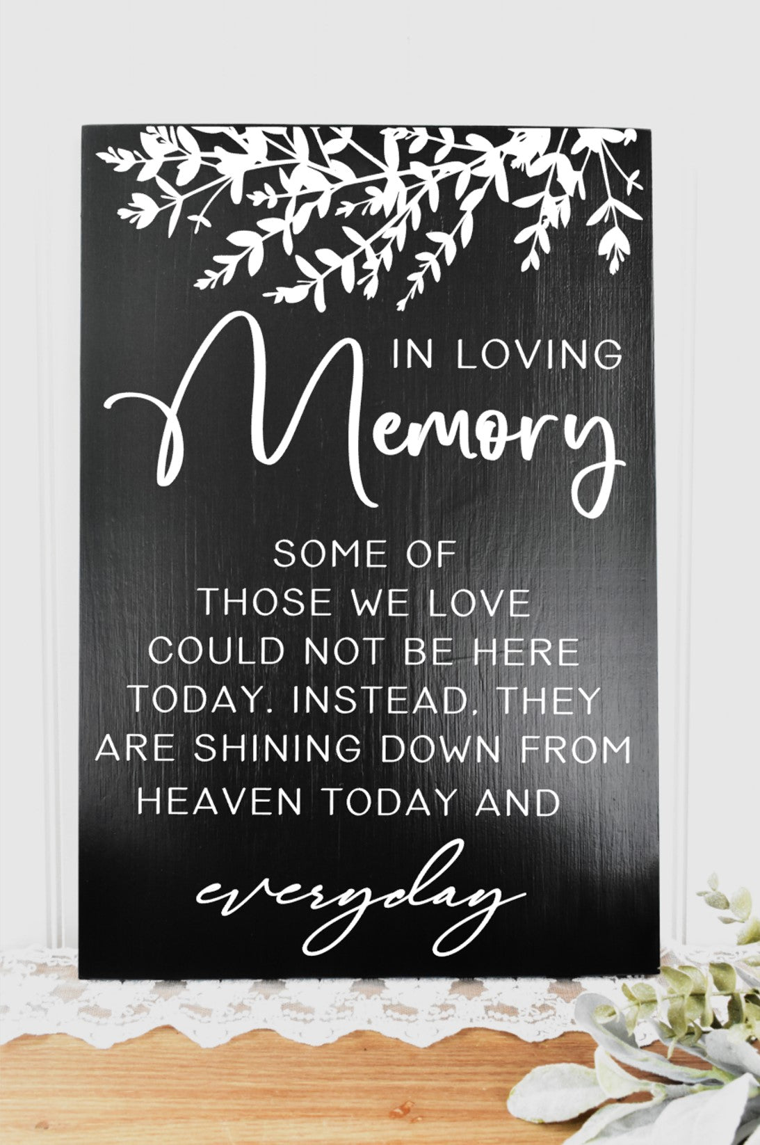 *EUCALYPTUS* In Loving Memory Sign - Black