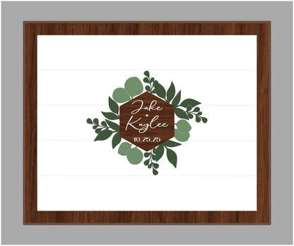 Guestbook Eucalyptus Hexagon Framed Wedding Sign