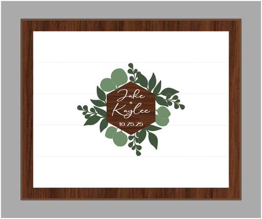 Guestbook Eucalyptus Hexagon Framed Wedding Sign