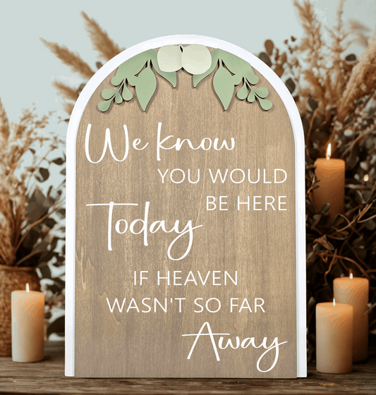 3D Arched Loving Memory Wedding Sign | Modern Eucalyptus Memorial Table Decor