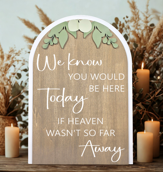 3D Arched Loving Memory Wedding Sign | Modern Eucalyptus Memorial Table Decor
