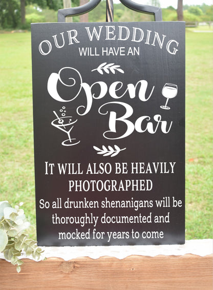 *CLSC* Open Bar Style 1 Sign - Black