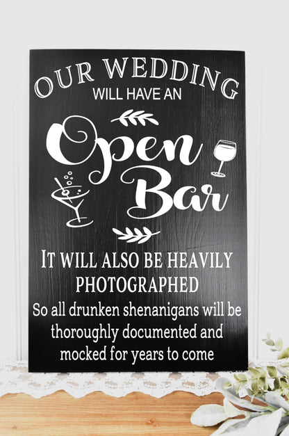 *CLSC* Open Bar Style 1 Sign - Black