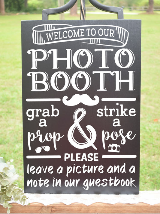 *CLSC* Photo Booth Chalkboard Style Sign - Black