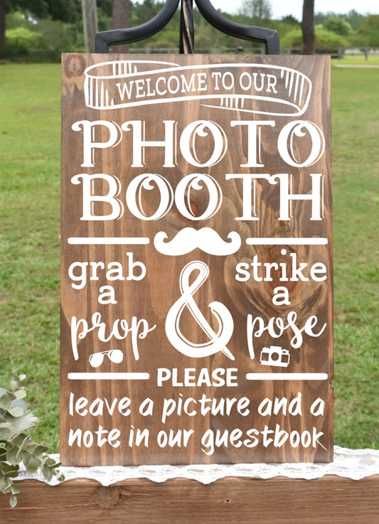 *CLSC* Photo Booth Chalkboard Style Sign - Stain