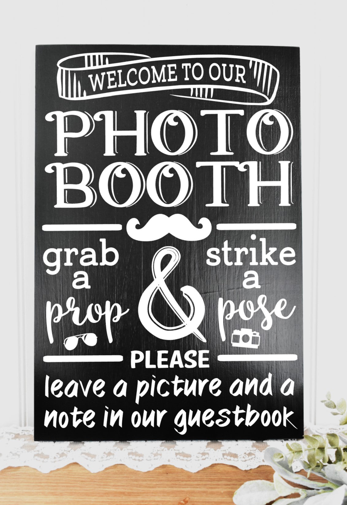 *CLSC* Photo Booth Chalkboard Style Sign - Black