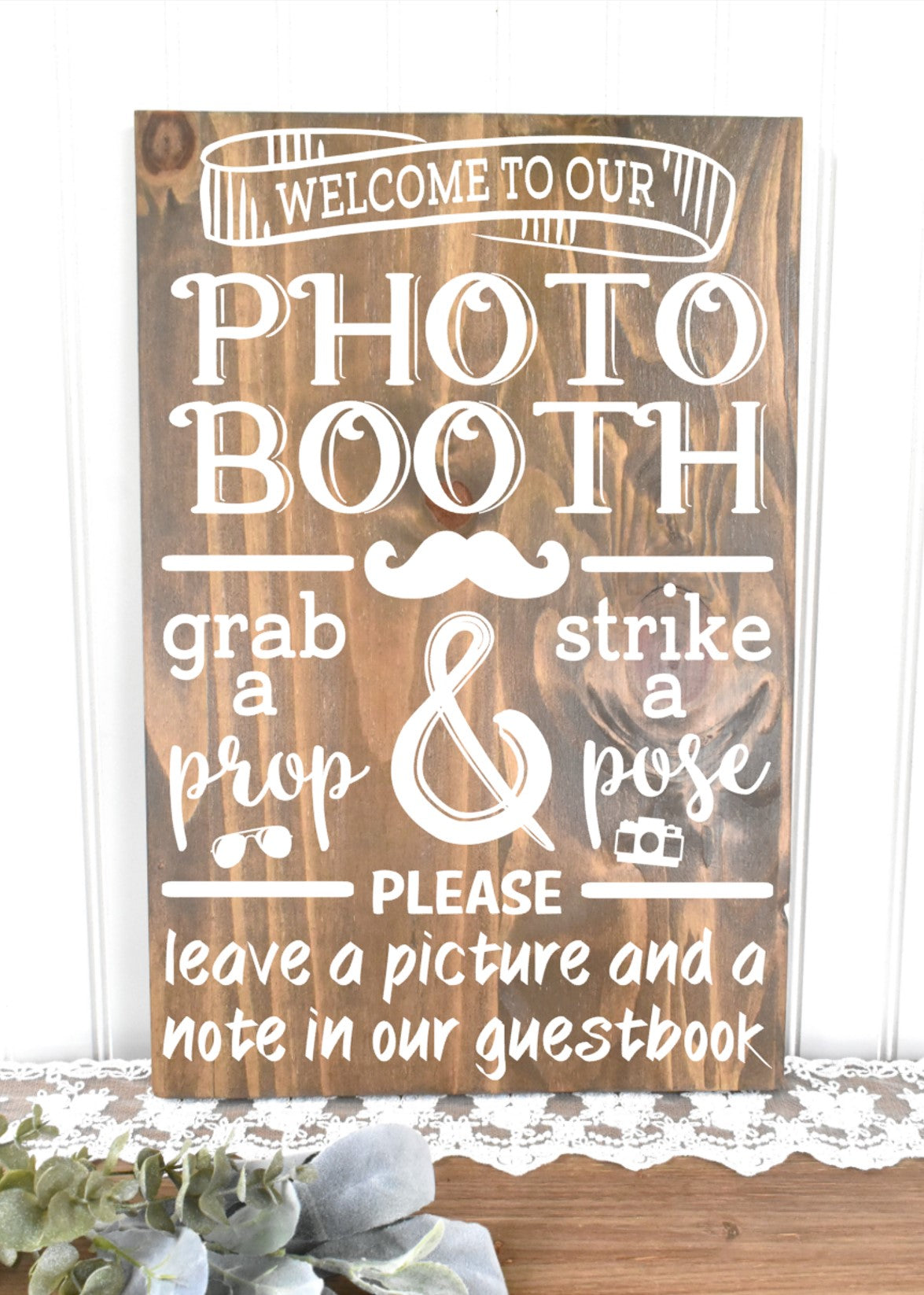 *CLSC* Photo Booth Chalkboard Style Sign - Stain