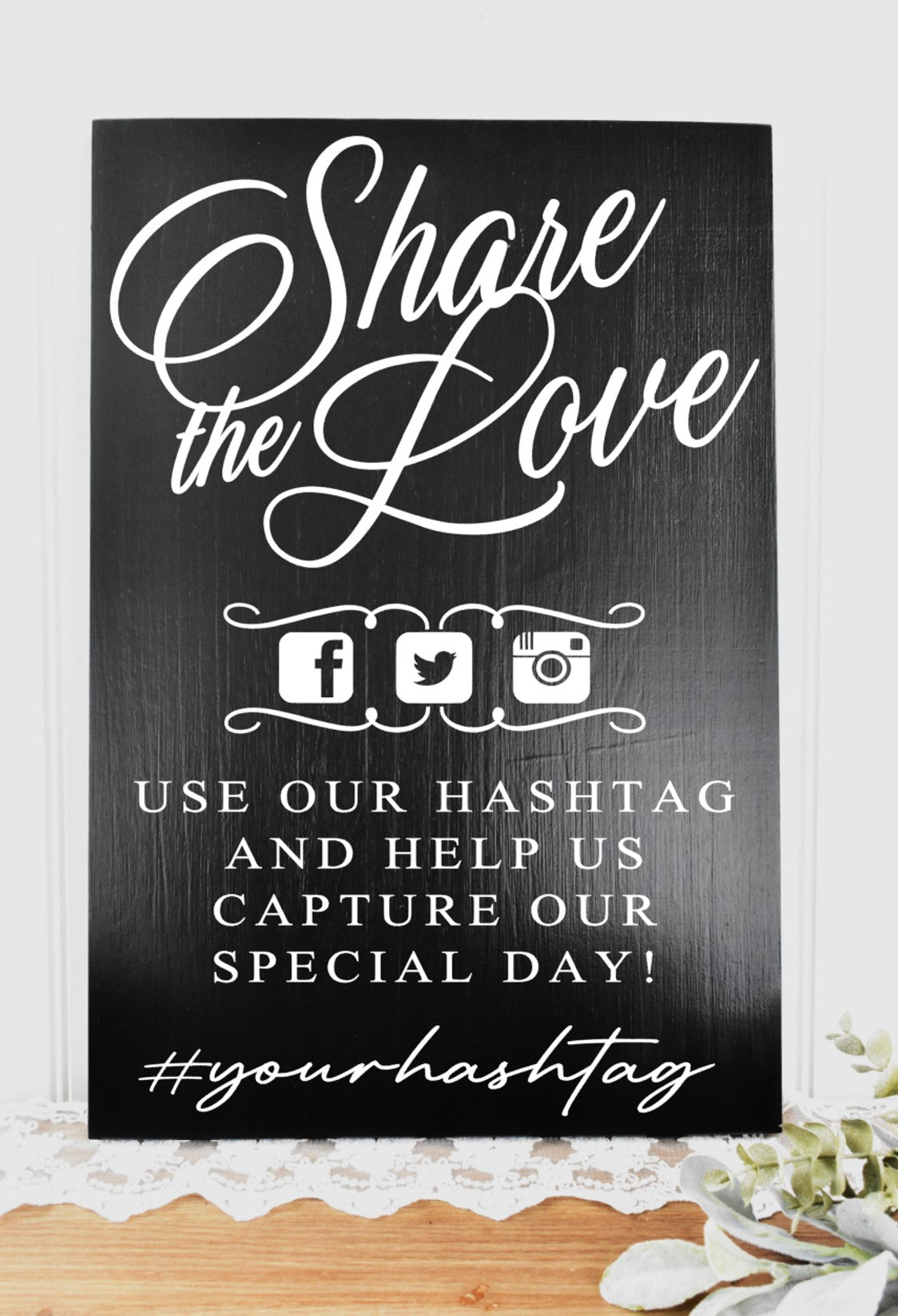 *CLSC* Share The Love Hashtag Sign - Black