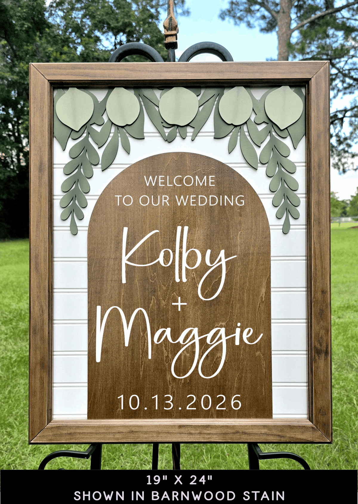3D Framed Welcome Style 1 Wedding Sign | Grand Entrance Ceremony Decor | Portobello Botanical Suite