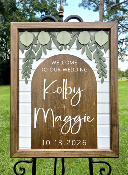 3D Framed Welcome Style 1 Wedding Sign | Grand Entrance Ceremony Decor | Portobello Botanical Suite (Copy)