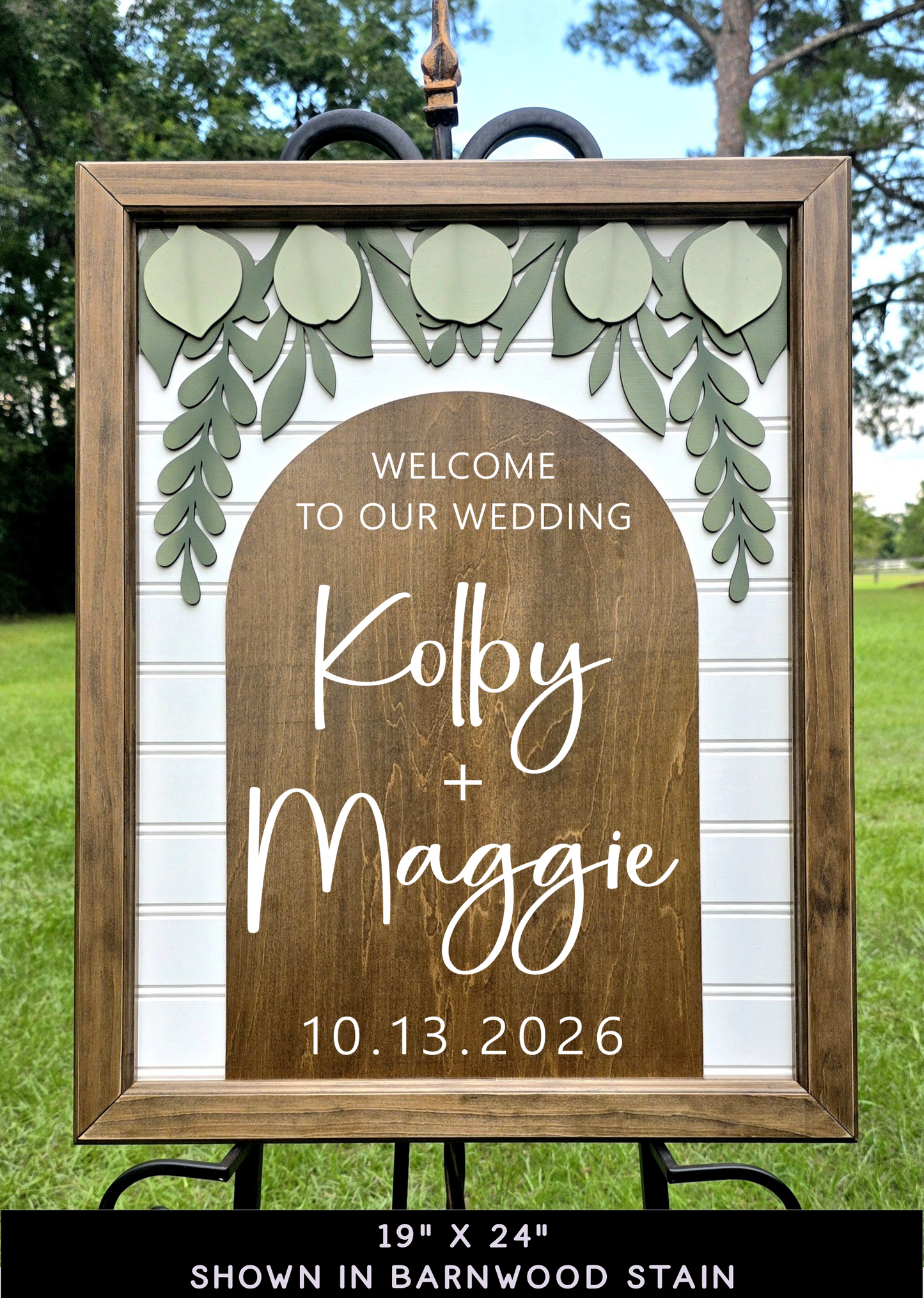 3D Framed Welcome Style 1 Wedding Sign | Grand Entrance Ceremony Decor | Portobello Botanical Suite