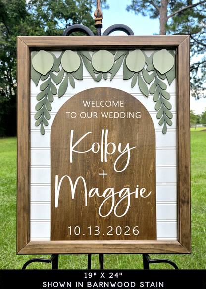 3D Framed Welcome Style 1 Wedding Sign | Grand Entrance Ceremony Decor | Portobello Botanical Suite